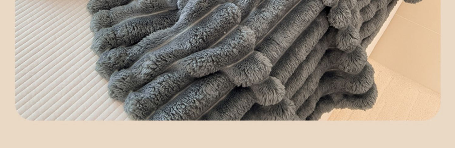 Thi Rabbit Fur Blanket Office Sofa Nap Blanket Premium Cover Blanket All Seasons  Color Polyester Fiber