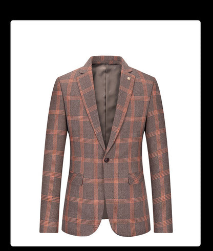 Men's Spring Autumn Wedding Suit 2024 Three-Piece Set Slim Fit Checkered British Style with Waistcoat And Trousers