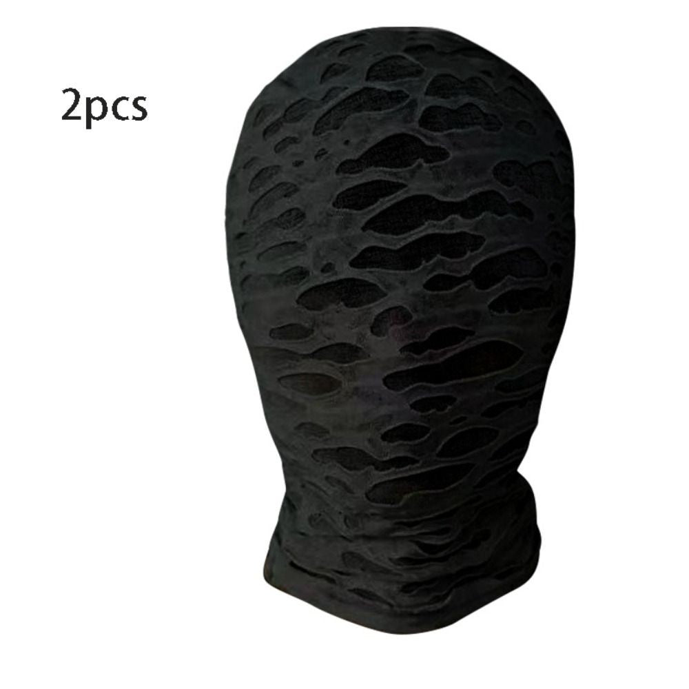 2pcs Breathable Hood Cosplay Halloween Costumes Spandex Full Mask Adult Ghost Party Carnival Dress Up Accessories Decoration