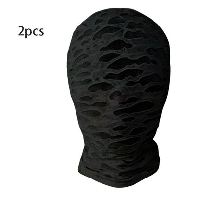 2pcs Breathable Hood Cosplay Halloween Costumes Spandex Full Mask Adult Ghost Party Carnival Dress Up Accessories Decoration