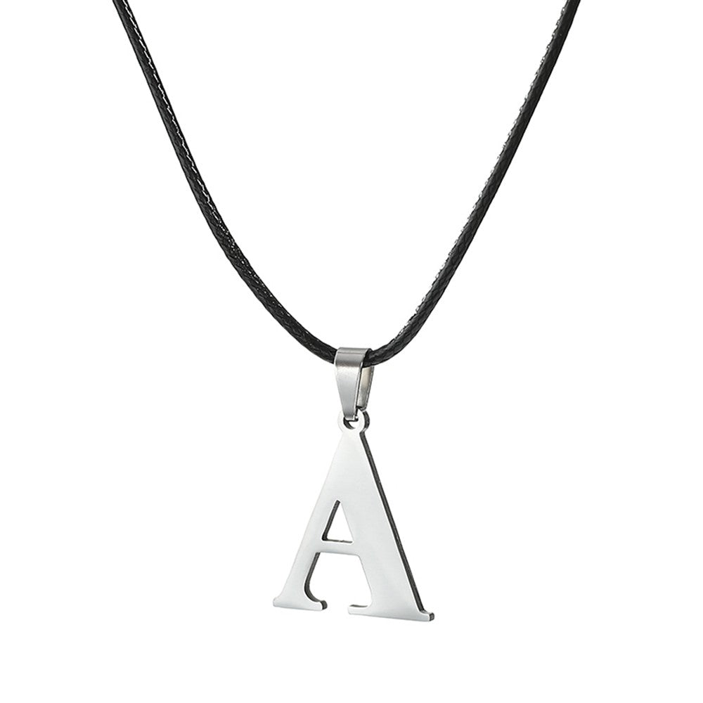 Novo Colar Inicial de A-Z Alfabeto em Aço Inoxidável 26 Letras Inglesas Colar Para Homens Mulheres Presentes de Joias Personalizadas