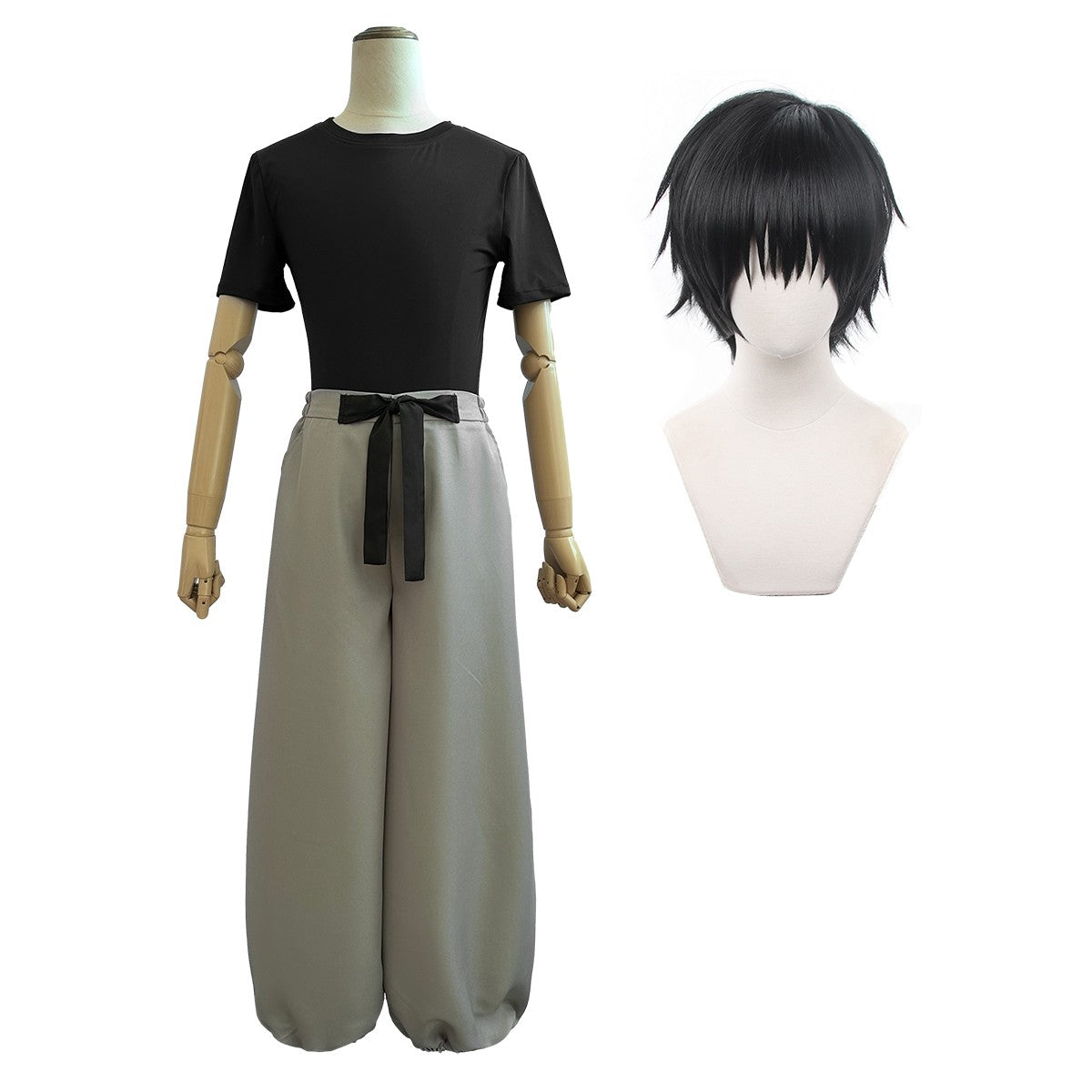 HOLOUN Jujutsu JJK Manga Anime Fushiguro Toji Cosplay Costume Wig T-shirt Pants Rose Net Halloween Christmas Gift