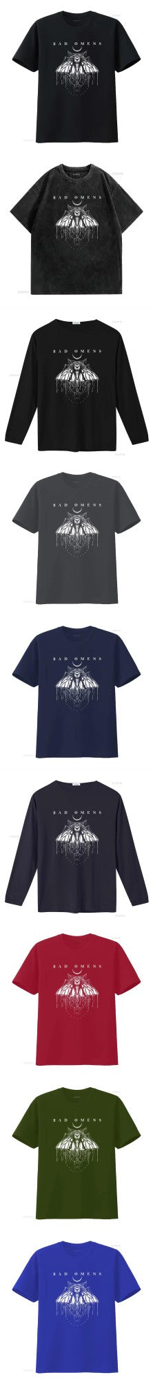 bad omens moth T Shirt vintage Washed Casual homme Stylish Versatile Soft Top For Everyday Wear Breathable designer clothes