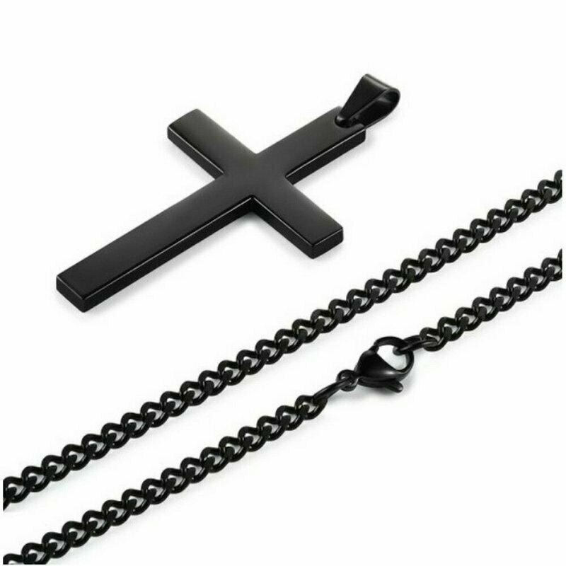 Novo colar cristão religioso simples para mulheres e homens corrente com pingente de cruz de Jesus da Virgem Maria joia da moda