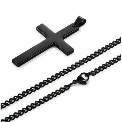 Novo colar cristão religioso simples para mulheres e homens corrente com pingente de cruz de Jesus da Virgem Maria joia da moda