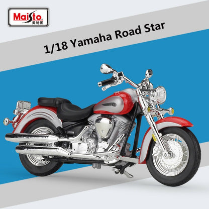 Maisto 1:18 Yamaha Road Star Liga Motocicleta Modelo Diecasts Metal Brinquedo Moto de Corrida de Rua Simulação Presentes Infantis