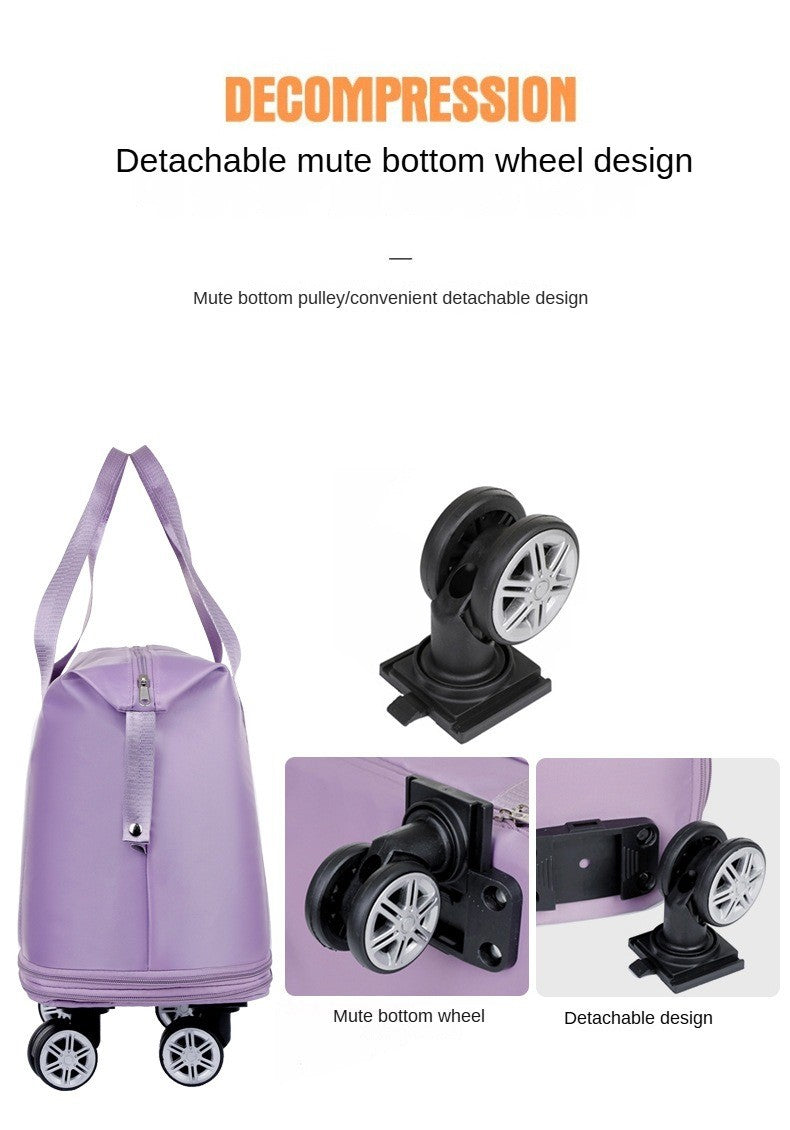 Mala expansível com rodízio universal Grande capacidade de armazenamento para separação de itens secos e molhados Bolsa de viagem e fitness leve