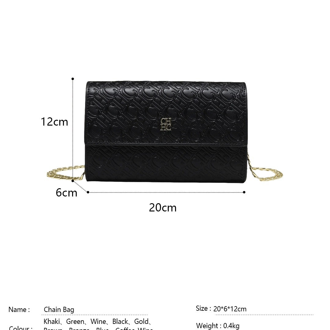 Exquisite Craftsmanship Women's Crossbody Bag Light Luxury Design Chain Bag Letter Elements Color Blocked Women's Chain Bag