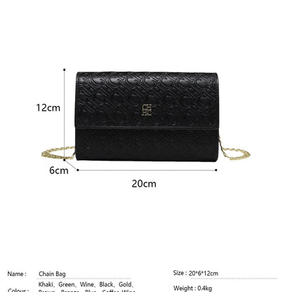 Exquisite Craftsmanship Women's Crossbody Bag Light Luxury Design Chain Bag Letter Elements Color Blocked Women's Chain Bag