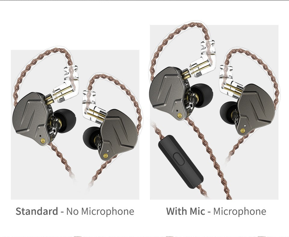 Fone de ouvido intra-auricular KZ ZSN PRO 1BA 1DD híbrido com cancelamento de ruído HIFI Esportivo Fone de ouvido ZES ZEXPRO EDC EDS DQ6S