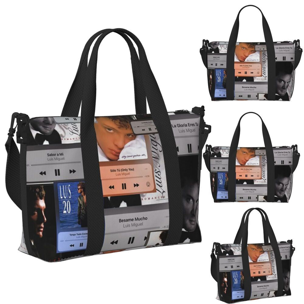 El Sol De Mexico Luis Miguel Beach Travel Bag Large Capacity Tote Bags for Gym Sport Women Shopping Duffle Shoulder Bag