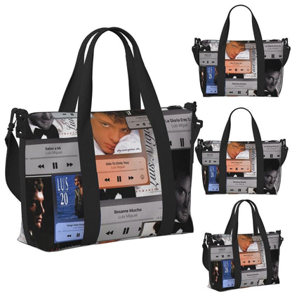 El Sol De Mexico Luis Miguel Beach Travel Bag Large Capacity Tote Bags for Gym Sport Women Shopping Duffle Shoulder Bag