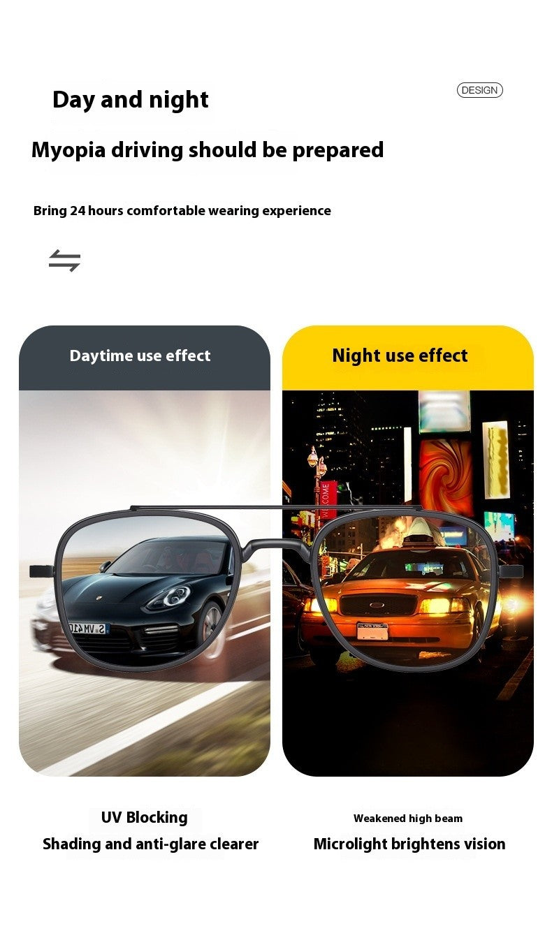 COHK Metal 3 In 1 New Style Folding Magnet Clip On Glasses Frame Trend Polarized Sunglasses Men Optical Computer Eyewear UV400