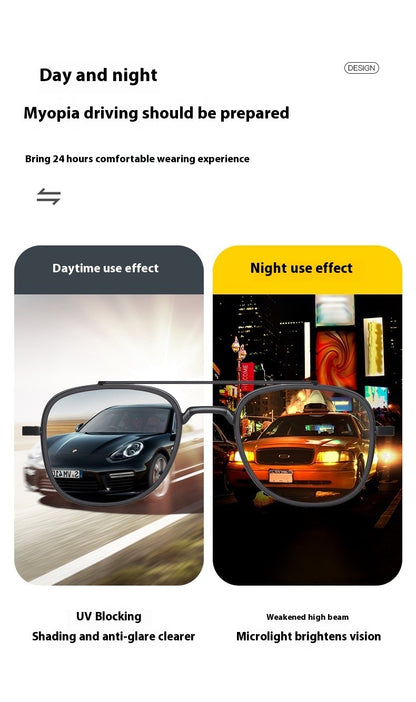 COHK Metal 3 In 1 New Style Folding Magnet Clip On Glasses Frame Trend Polarized Sunglasses Men Optical Computer Eyewear UV400