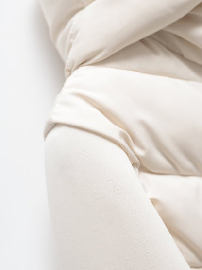 BSK&TRAF autumn and winter new women's hooded air cotton long-sleeved slim stitching light quilted down cotton jacket for women