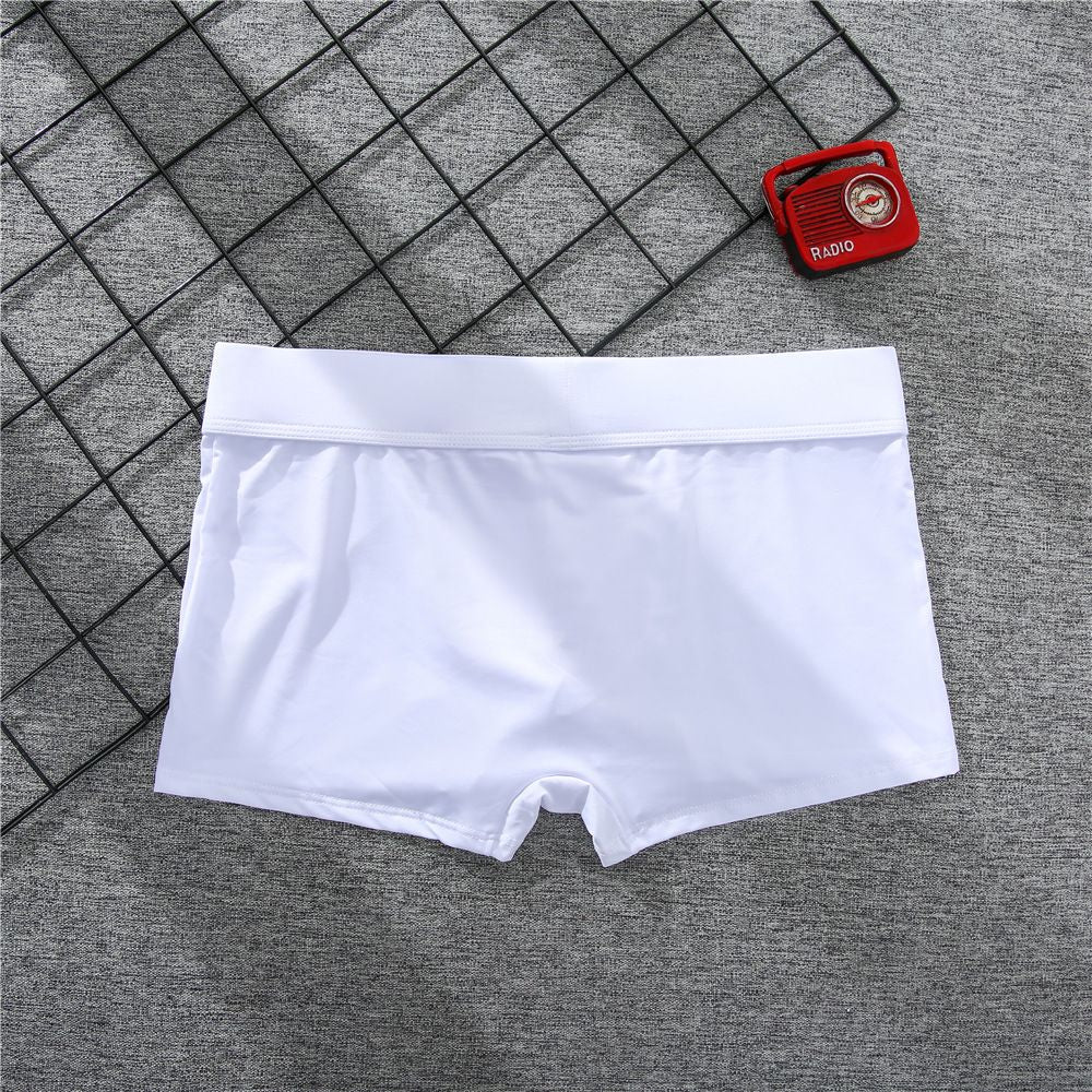 Men's boxer panties, milk silk low rise U convex bag stretch breathable comfortable youth shorts