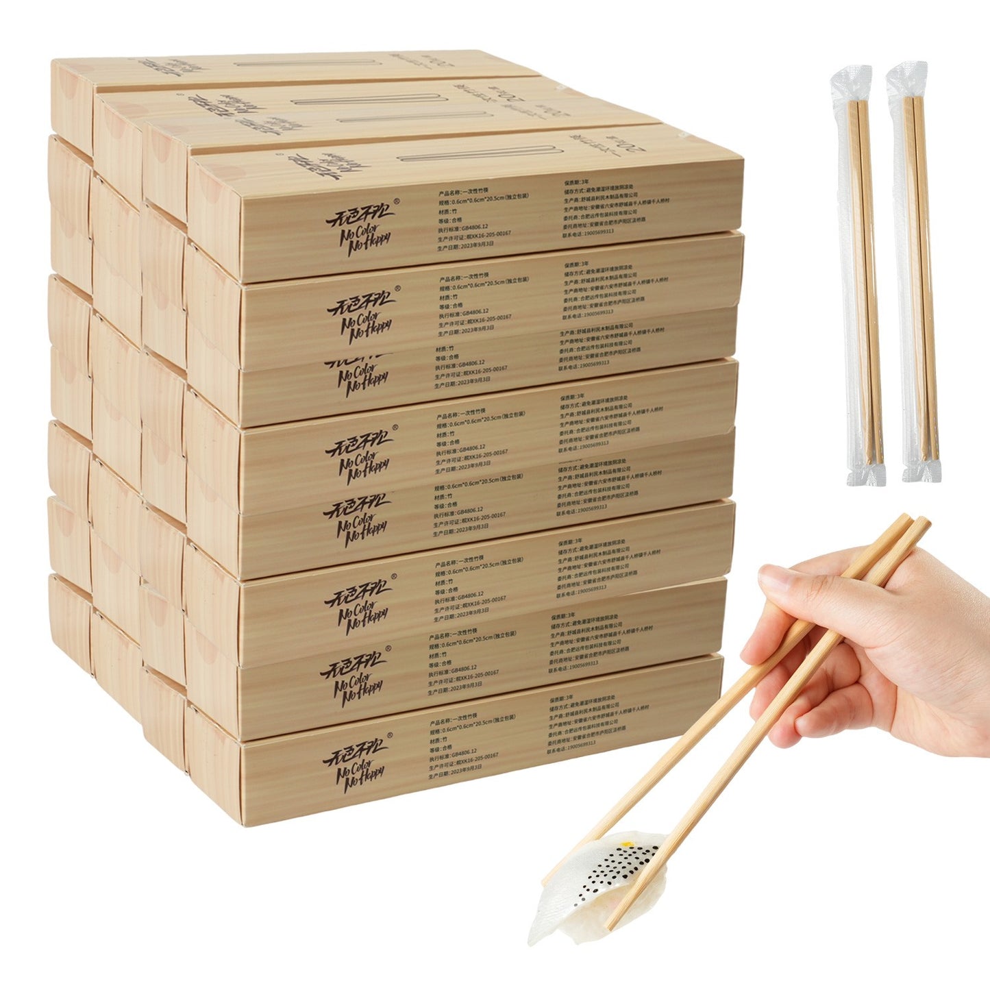 10/20 Pares de Hashis de Bambu Descartáveis Pacote Individual Comida Bastão Natural Louça China Casa Restaurante Cozinha