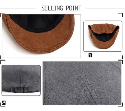 New Suede Autumn Winter Beret Fashion Vintage Men Women Newsboy Hat Casual Flat Visor Cap Berets For 54-58cm Head Circum Ference