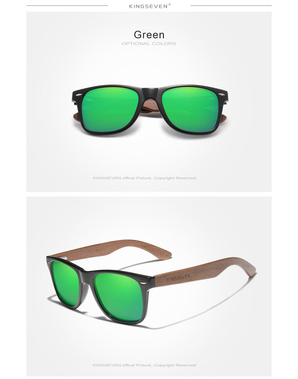 KINGSEVEN Brand 2023 Fashion Handmade Natural Wooden Sunglasses For Men Women Polarized Sun Glasses UV400 Mirror Male Eyewear