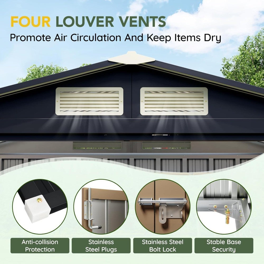 Durable Steel Outdoor Storage Shed, 5x3FT, Secure Locking, Ideal for Garden, Patio, and Utility Needs