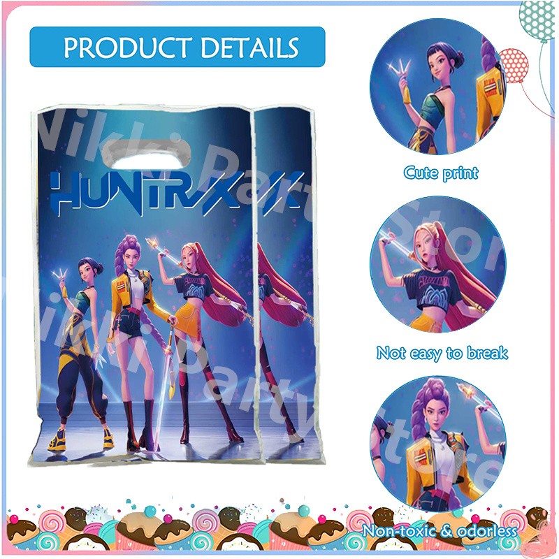Kpop Demon Hunters Sacolas de Festa 16.5*25cm Sajaboys Sacola de Doces Sacola de Brindes Suprimentos de Festa de Aniversário Decorações Presente para Meninas Lembrancinhas de Festa