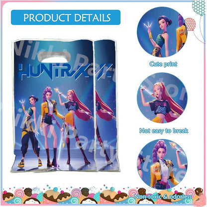 Kpop Demon Hunters Sacolas de Festa 16.5*25cm Sajaboys Sacola de Doces Sacola de Brindes Suprimentos de Festa de Aniversário Decorações Presente para Meninas Lembrancinhas de Festa