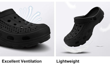 Kidmi New Men's Clogs Sandals Deep Heel Men Flat Sandals Summer Holes Waterproof Home Sandals Outdoor Antiskid Sole Beach Slides