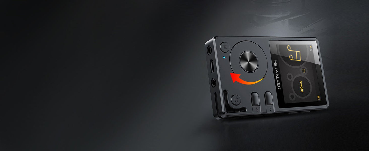 Hifi Walker H2 DAP HIFI Player, Dois Bluetooth 5.2, DAC FLAC DSD Sem Perdas, Expansível até 512GB, Reprodutor de Música Hi-Res com Tela de 2"