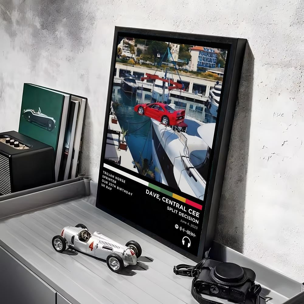 Rap D_Dave Album Painting Calligraphy Linen Canvas Poster Wall Prints for Living Room Bedroom Office Home Decoration