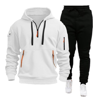 2025 Autumn and Winter Sports Sweater Set Men's Zipper Hoodie Set Sweater Pants Two-piece Set