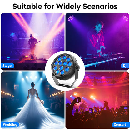 4PCS Par Light LED RGB Lights Stage Effect Lighting Projector DMX512 Sound Control DJ Disco Party Lights for Bar Club Theater