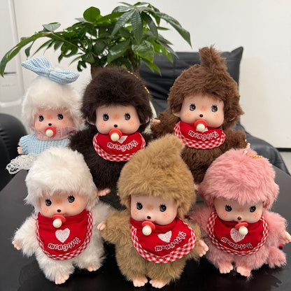 2026 NEW Monchhichi Plush Doll Pendant Kawaii Monkey Keychain Cute Cartoon Couple Keyring Bag Charms Birthday Gift ??? ?????
