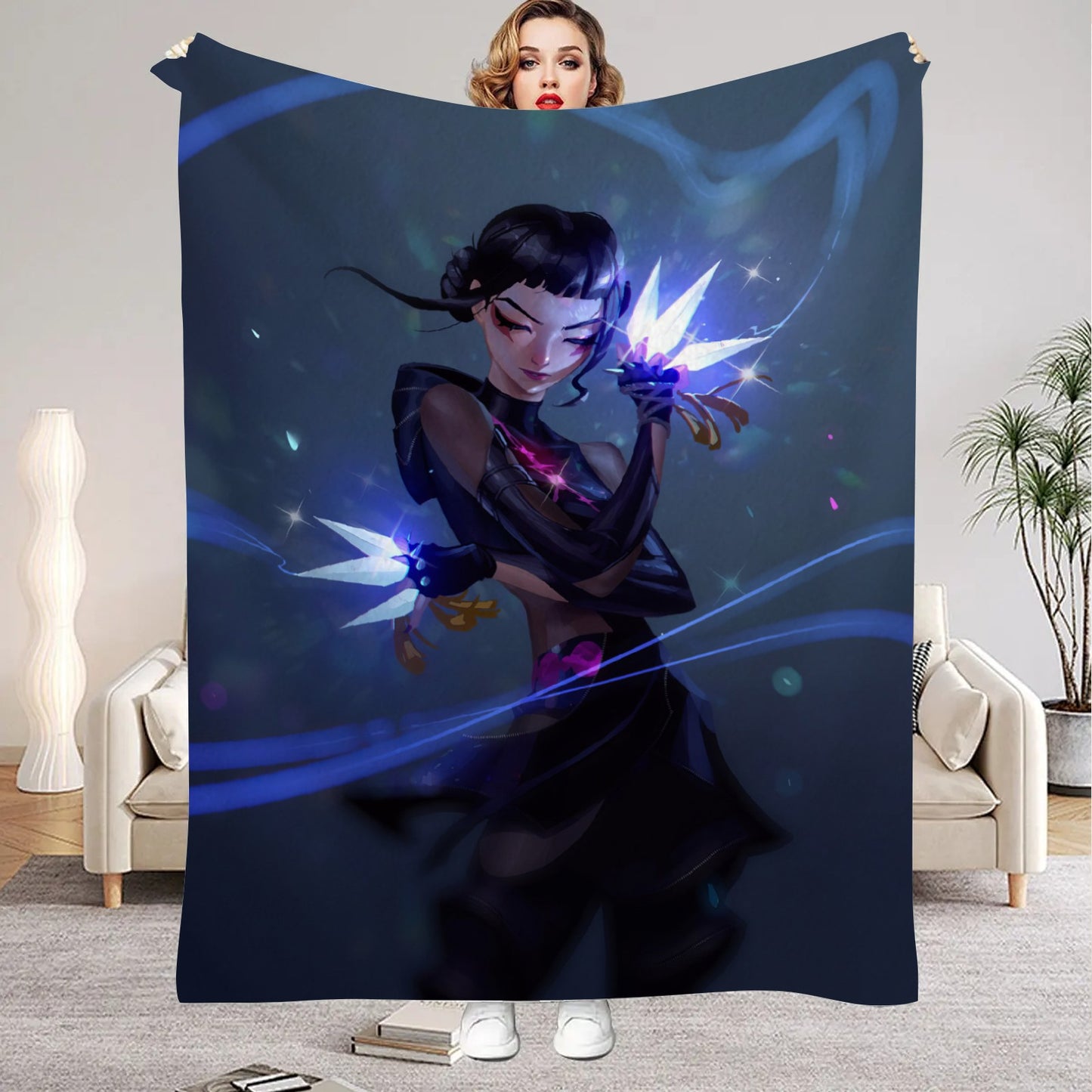 Huntrix Blankets K pop Demon Hunters Zoey Rumi Mira Soft Warm Throw Blanket Kids Living Room Couch Sofa Bed Fluffy Bedspread