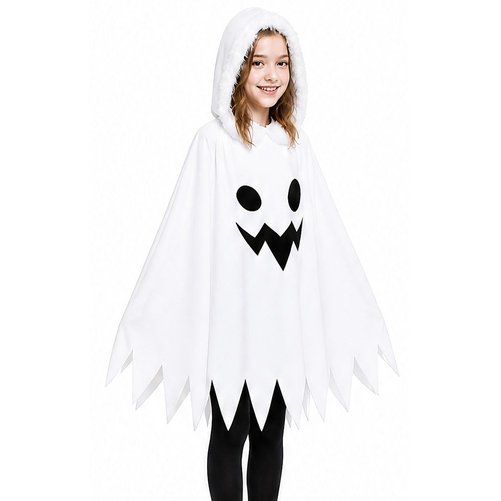 New Halloween Adult Funny Cape White Ghost Cloak Glowing cloak in the darkness Cosplay Costume Masquerade Carnival Cloak