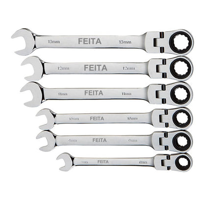 Chave Catraca Articulada Flexível FEITA 8-19mm Chave de Boca de Anel com Catraca Flexível Kit de Chaves Combinadas Métricas Articuladas Ferramentas Automotivas