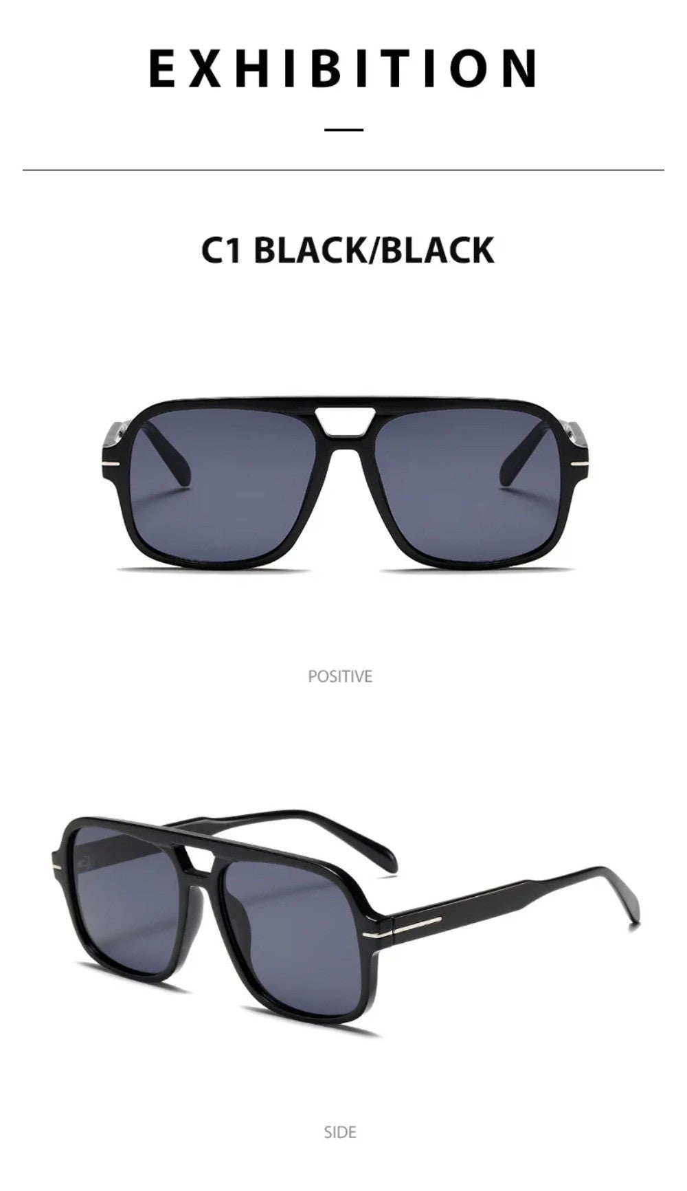 3507 Double Bridge Square Aviator Sunglasses - UV400 Vintage Pilot Style, Retro Classic Sun Glasses for Men Women Unisex 411240