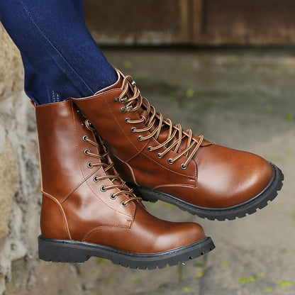 Botas Táticas Militares Masculinas Botas de Tornozelo de Deserto de Cano Alto Quentes e Antiderrapantes com Cadarço para Outono Inverno Masculino de Tamanho Grande
