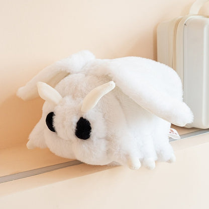 White Moth Plush Pillow Toy Soft Cartoon Moth Plushie Cute Night Butterfly Stuffed Animal Doll Xmas Birthday Gift