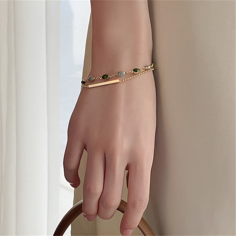 Pulseira de Tulipa de Opala Requintada com Zircônia para Mulheres Acessório Diário Personalizado da Moda Joias para Festas Presentes de Aniversário