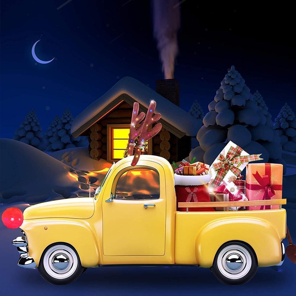 Acessórios de decoração de carro de Natal com chifres de LED luminosos, chifres de veado para carro, caminhão, SUV e decoração de veículos.