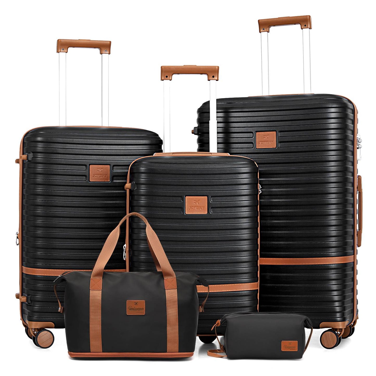 Joyway Luggage Set 6 Piece Suitcase Sets with Spinner Wheel,Hardside Expandable Travel Laggage with TSA Lock (18/20/24/28 White