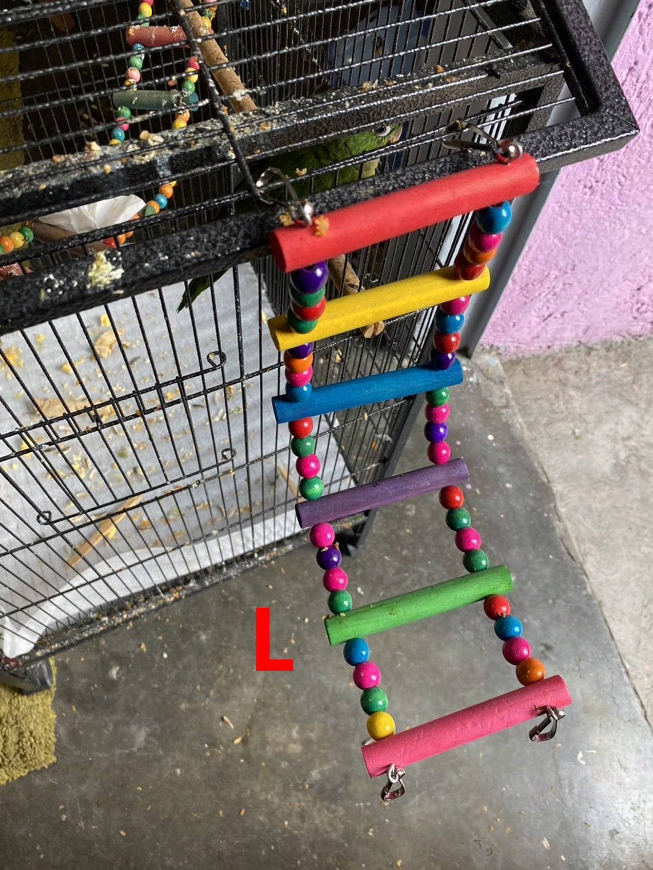 Escada e Balanço Coloridos de Madeira para Pássaros - Habitat Perfeito para Papagaios Pequenos
