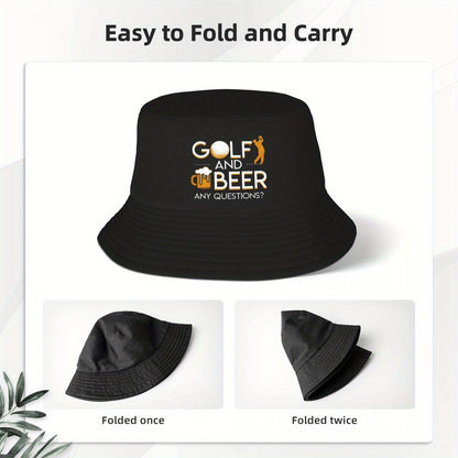 Custom Golf And Beer Bucket Hat Women Men Outdoor Sun Summer Camping Fishing Cap