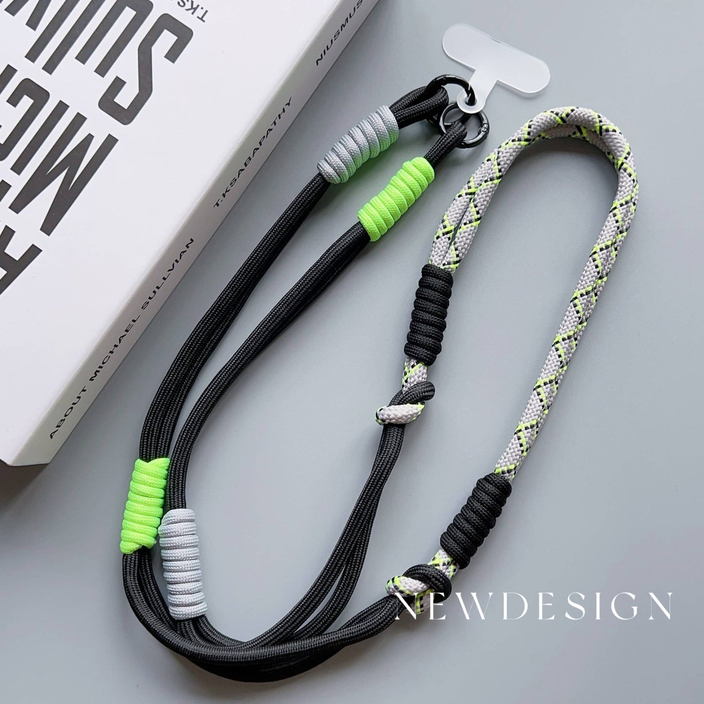 Cordão de pescoço tipo alça transversal ajustável para celular, estilo coreano, com remendo de substituição para acessórios de celular