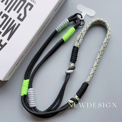 Cordão de pescoço tipo alça transversal ajustável para celular, estilo coreano, com remendo de substituição para acessórios de celular