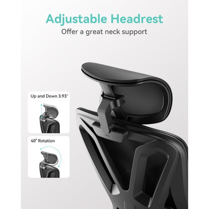 p5 ergonomic office chair, desk chair with adjustable lumbar support and height, comfortable mesh computer chair with footrest