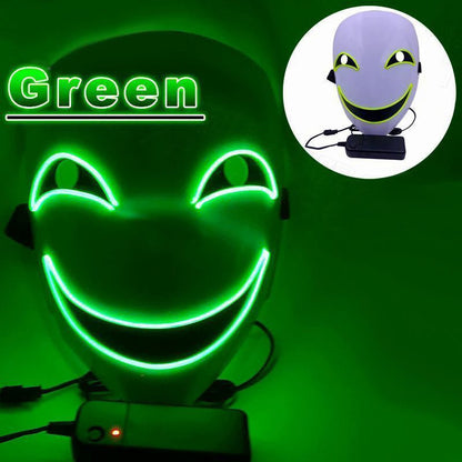 New Creative LED Halloween Clown Glow Mask White Green Blue Red Crying Smile Clown,