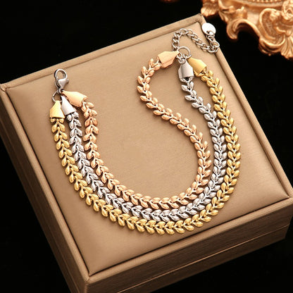 EILIECK 316L Aço Inoxidável Torcido Pulseira Bracelete Para Mulheres Tendência Banhado a Ouro 18K Corrente de Pulso Impermeável Joias Presente Festa