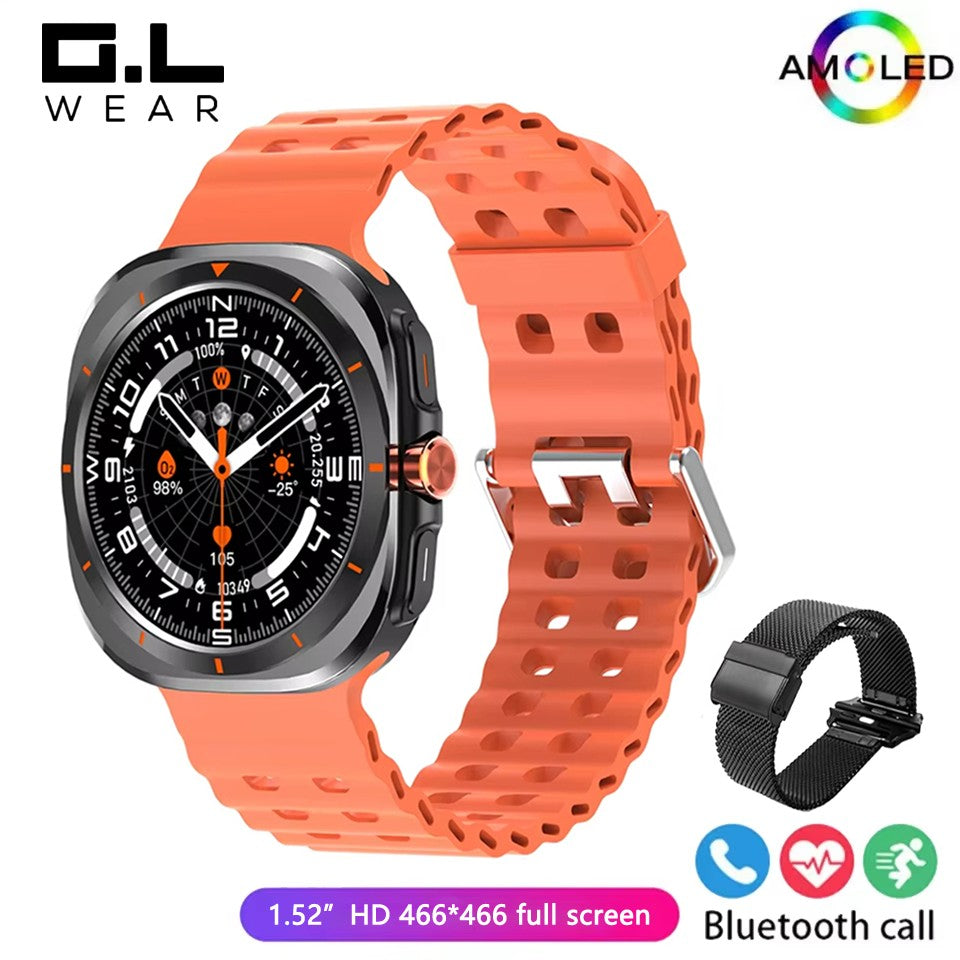 G.L Wear New Watch 7 Ultra Bluetooth Call Voice Assistant Heart Rate Monitor 1.52 inch AMOLED Screen Man Woman Smart Watch Gift