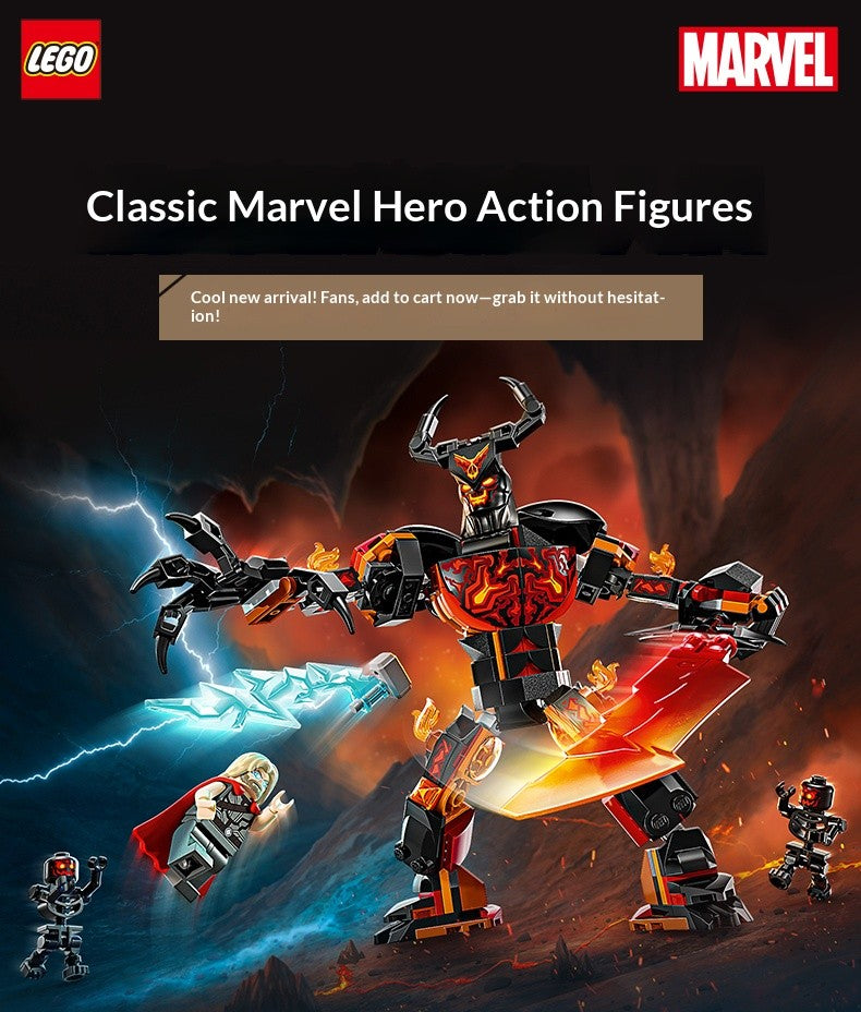 LEGO Blocos de Montar 76289 Batalha de Thor Boneco Boneca Menino e Menina Blocos de Montar Brinquedo Infantil Presente